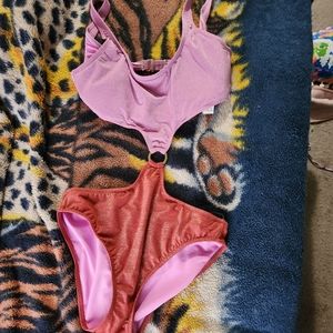 A pink trikini sized large 11-13